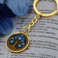 Celtic Tree of Life Pendant Keychain - Morning Glory September Birth Flower Jewelry