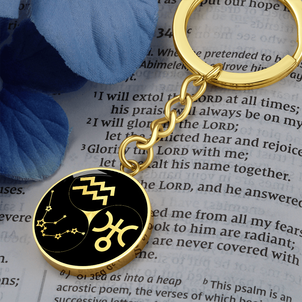 Aquarius Keychain - Yin Yang Pendant Jewelry