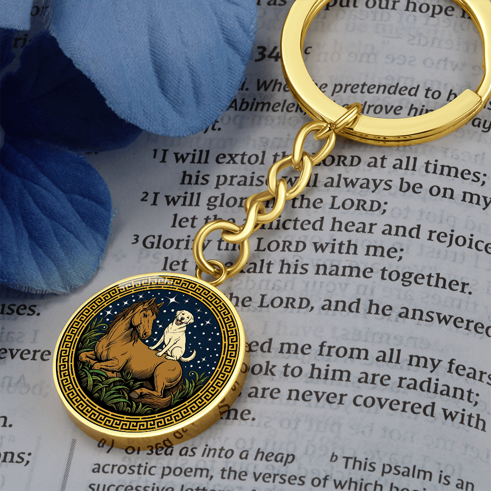 Dog and Horse Keychain - Couples Chinese Zodiac Animal Pendant Jewelry