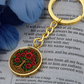 Celtic Tree of Life Pendant Keychain - Poppy August Birth Flower Jewelry