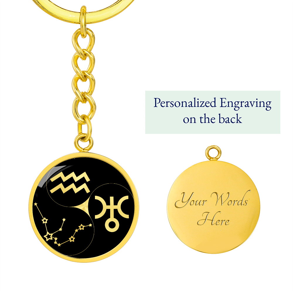 Aquarius Keychain - Yin Yang Pendant Jewelry