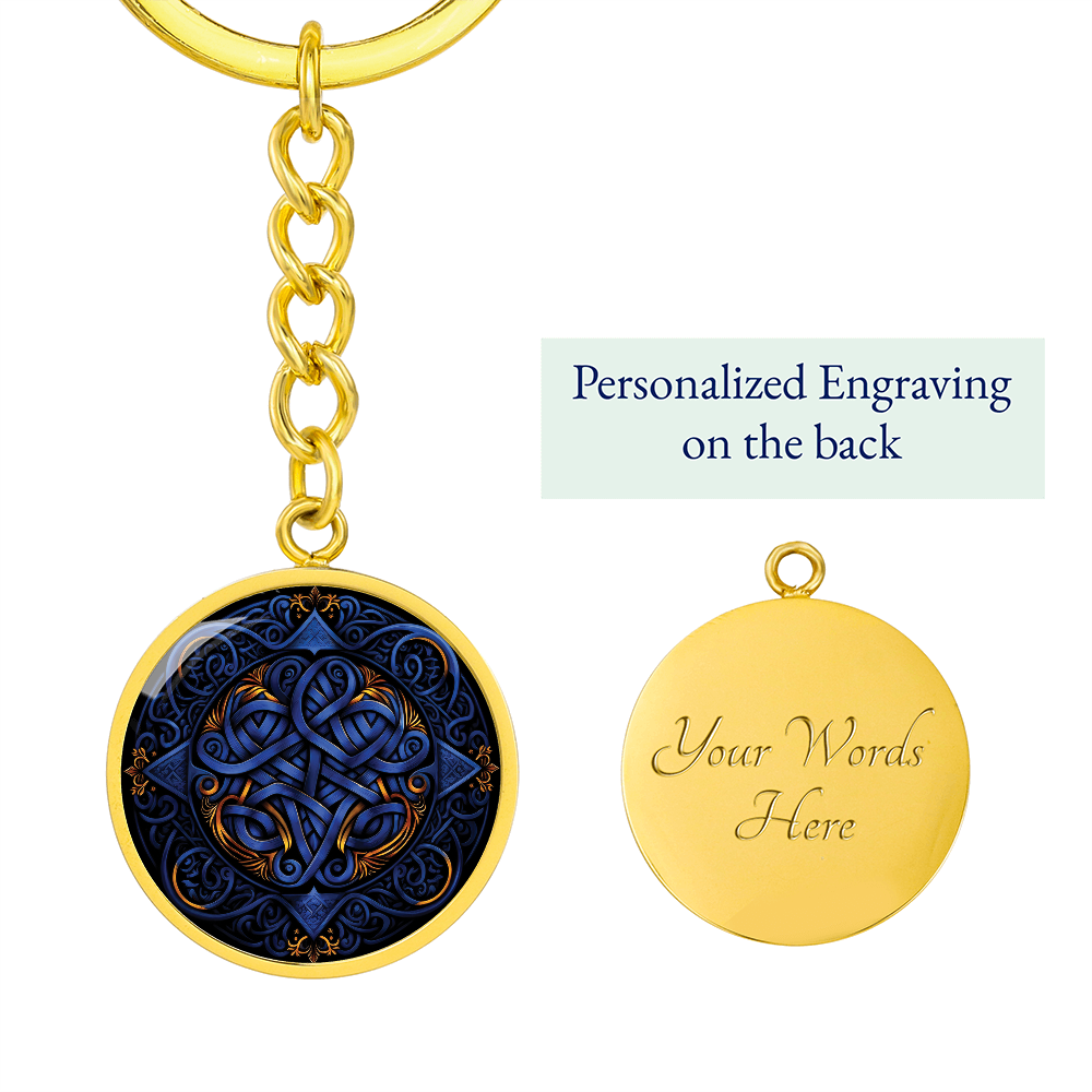Blue Celtic Knot Keychain - Romantic Pendant Jewelry