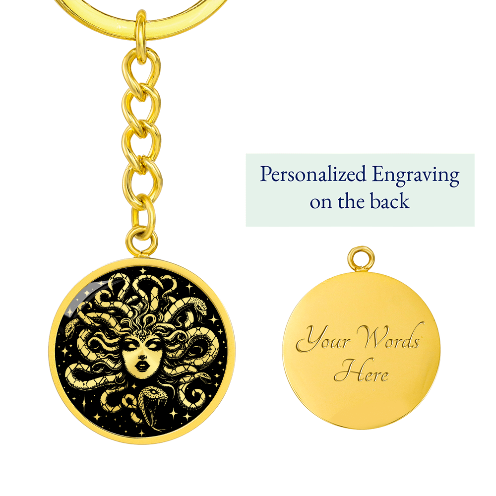 Medusa Pendant Keychain – Stainless Steel or 18K Gold