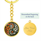 Daffodil Yin Yang Keychain - March Birth Month Flower Pendant Jewelry