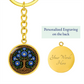 Celtic Tree of Life Pendant Keychain - Morning Glory September Birth Flower Jewelry
