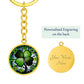 Four Leaf Clover Keychain, Engraved Irish Jewelry, St Patricks Day Gifts For Her or Him, Lucky Charms Clover Pendant Personalized Keychain
