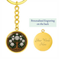 Celtic Tree of Life Pendant Keychain - Narcissus December Birth Flower Jewelry