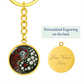 Carnation Yin Yang Keychain - January Birth Month Flower Pendant Jewelry