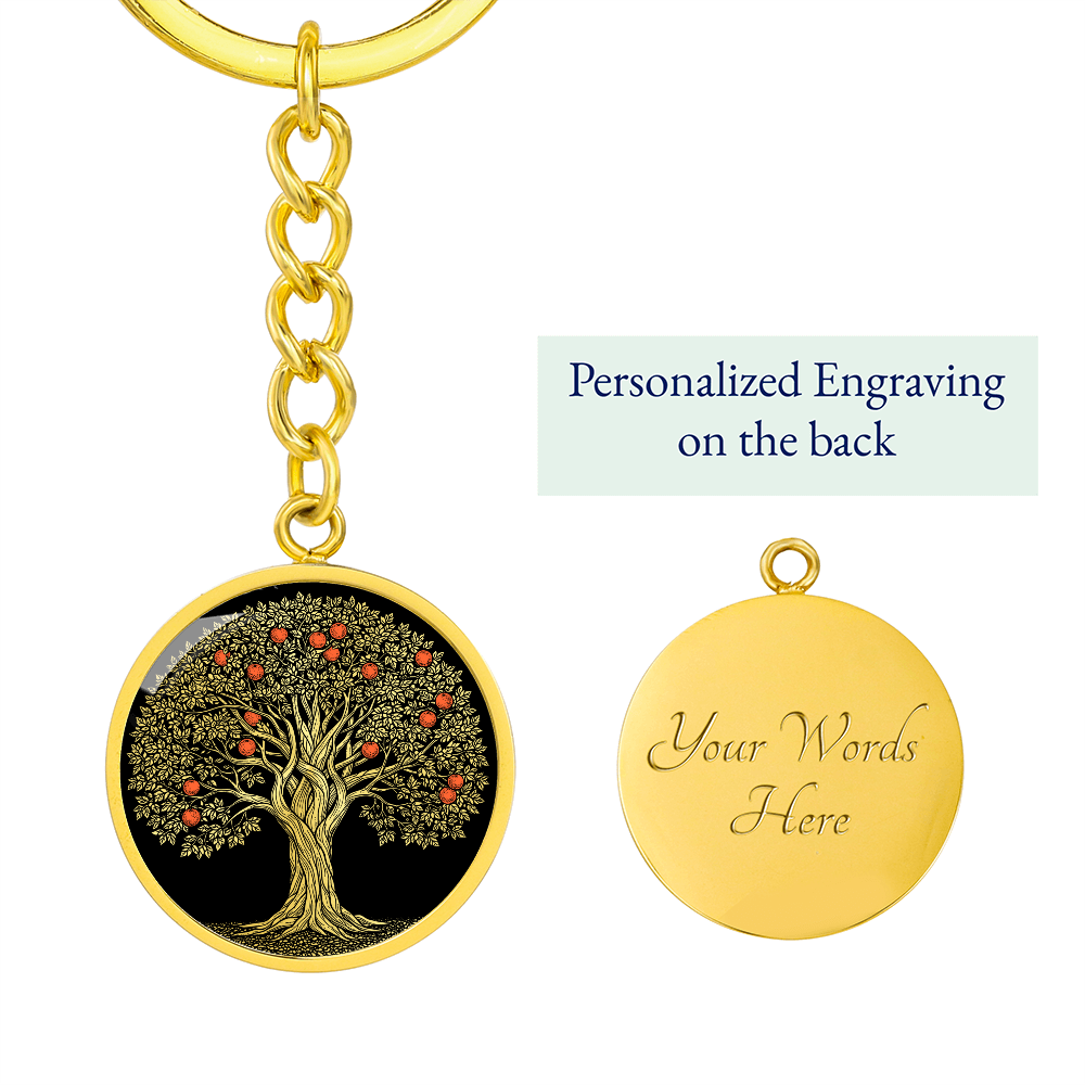 Orange Tree Keychain - Symbolic Charm Pendant Jewelry