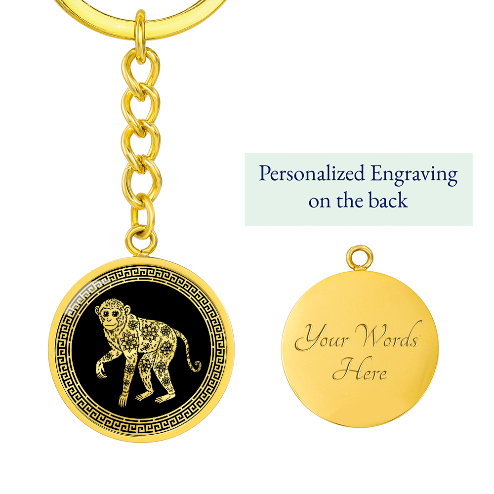 Monkey Keychain Chinese Zodiac Animal Pendant Jewelry