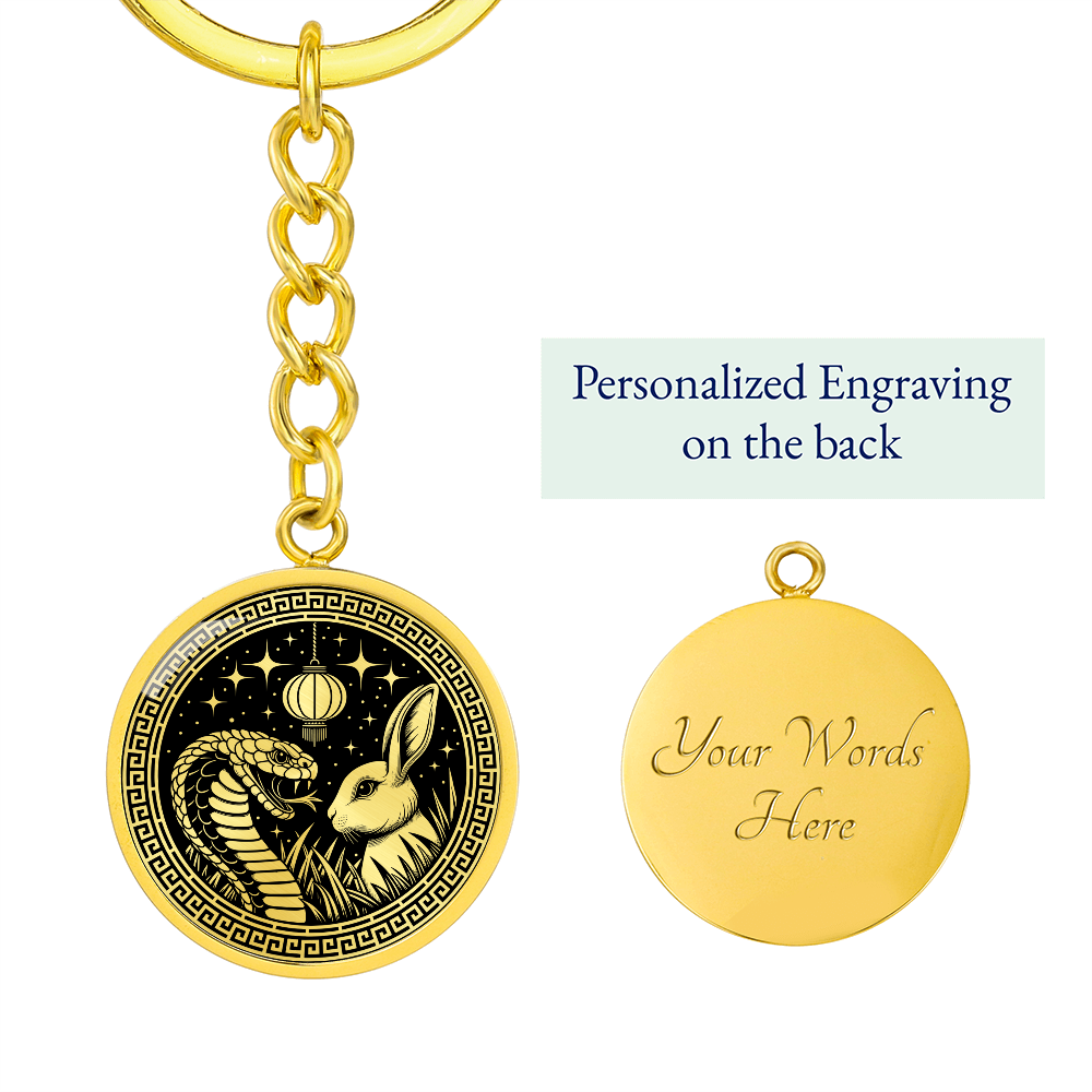 Snake & Rabbit Keychain - Couples Chinese Zodiac Pendant Jewelry