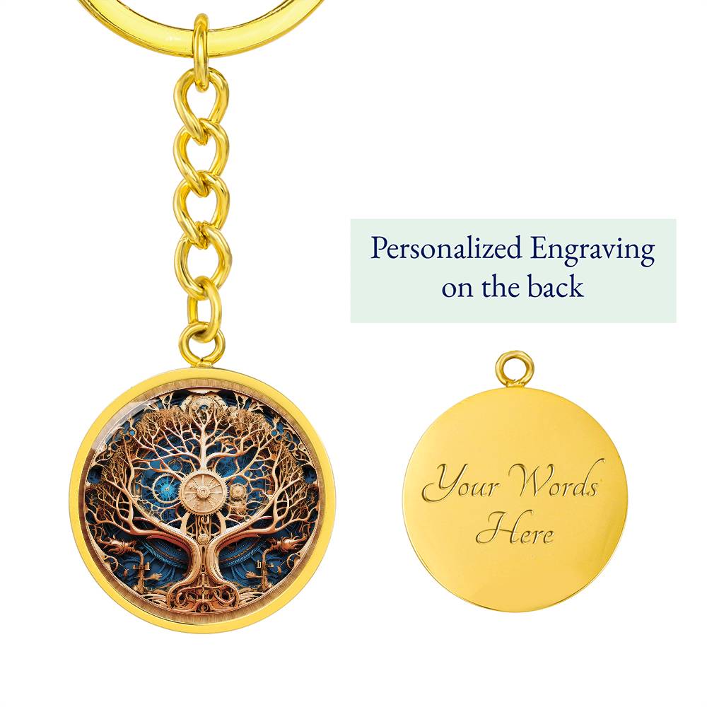 Steampunk Tree of Life Keychain