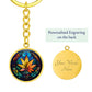Gold Marijuana Keychain with engraving