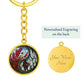 Larkspur Yin Yang Keychain - July Birth Month Flower Pendant Jewelry
