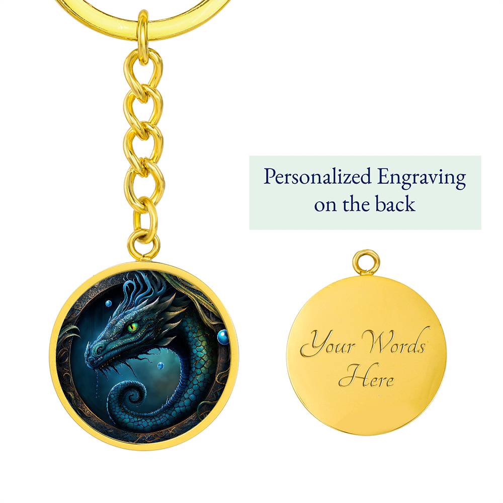 Loch Ness Monster Personalized Keychain, Nessie Keychain Fantasy Jewelry, Plesiosaur Dinosaur Birthday Gifts, Engraved Gold Folklore Merch