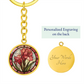 Gladiolus Keychain - August Birth Flower Pendant