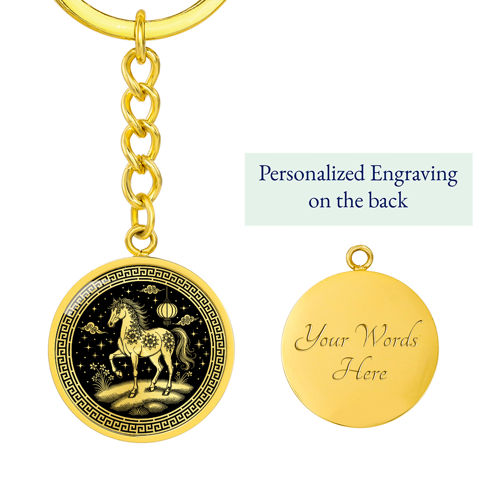 Horse Keychain Chinese Zodiac Pendant Jewelry
