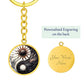 Sun and Moon Keychain, Personalized Celestial Jewelry, 18K Gold Yin and Yang Charm Pendant, Harmony & Unity Space Gift For Her or Him