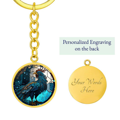 Chinese Zodiac Animals Personalized keychain, Engraved Rooster Birthday Gift, Lunar New Year of the Rooster Animal Jewelry, Farmer gifts