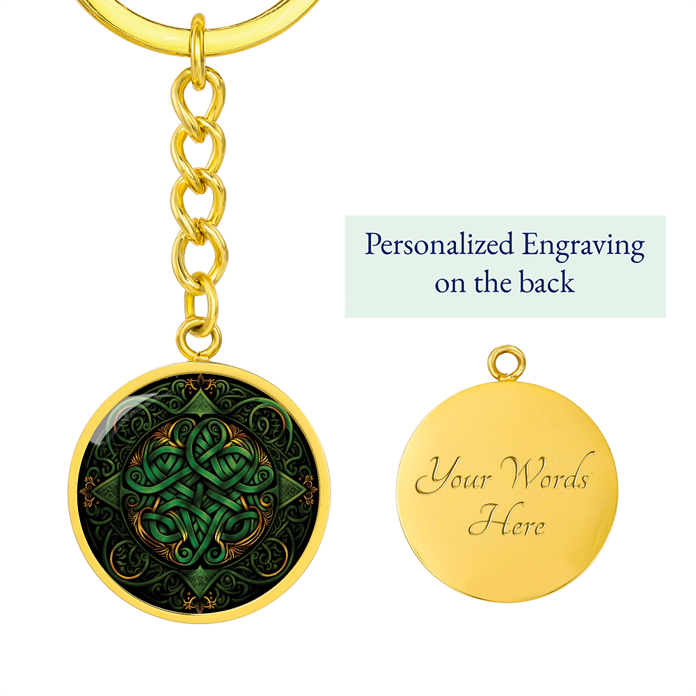 Green Celtic Knot Keychain - Romantic Pendant Jewelry