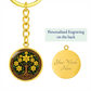 Celtic Tree of Life Pendant Keychain - Daffodil March Birth Flower Jewelry