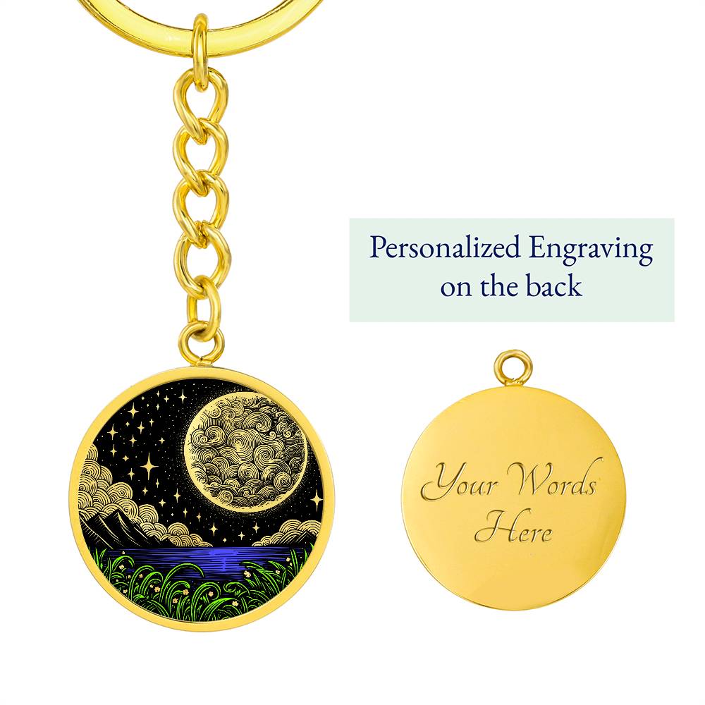 Gold Moon Keychain