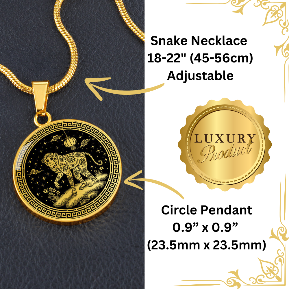 Monkey Necklace Chinese Zodiac Animal Pendant Jewelry