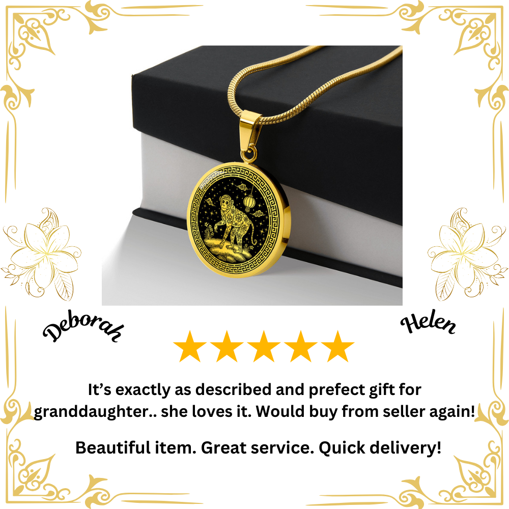 Monkey Necklace Chinese Zodiac Animal Pendant Jewelry